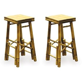 Homestyle BABBS2 2 Pieces Bamboo Bar Stools by Buffalo Tools