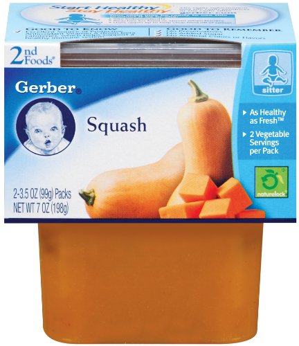 Gerber 2nd Foods Squash, 2-Count, 3.5-Ounce Tubs (Pack of 8)
