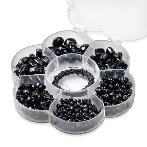 KnorrPrandell 6049161 - Sortimentsbox Blume, 6 Sorten, 90 g, Wachskordel in Box, schwarz-wei&szlig; handgefertigt
