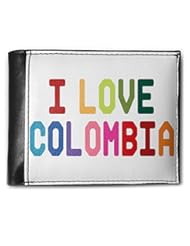 Apparel: Wallet I Love Colombia ,Colorful, RFID Mens Bifold ID Case - Neonblond