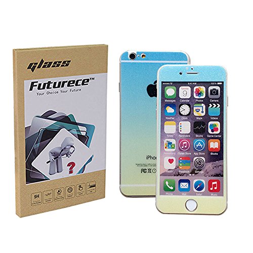 Blue Yellow Colorful Tempered Glass Screen Protector For iPhone 6 Plus / iPhone 6S Plus Security Guard Extreme Clarity Shield Anti Scratch Bubble Fingerprint Resistant Explosion Proof Oleophobic 5.5"