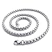 4.5mm KONOV 14-40 inch Stainless Steel Chain Mens Necklace, Silver, 4.5mm