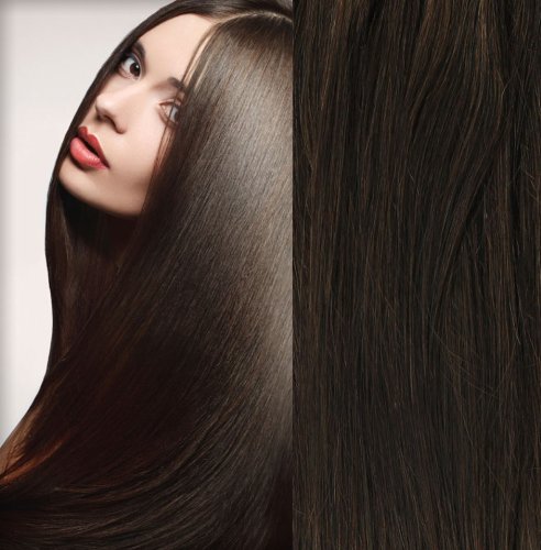 GoGoDiva Clip in Hair Extensions 100% Human Remy Hair 4 Dark Brown colour 15 inches Length 90 grams hair weight