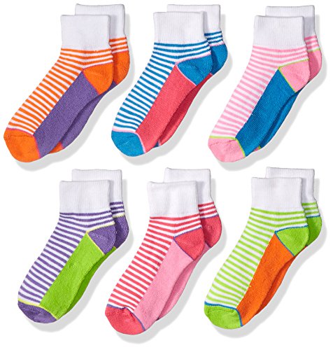 Jefferies Socks Baby-Girls Sporty Quarter Sock with Non-Skid 6 Pair Pack, Multi, Infant