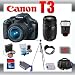 Canon EOS Rebel T3 EOS 1100D 12.2MP Digital Camera with Canon 18-55mm and Tamron AF 75-300mm f/4.0-5.6 LD for Canon Digital SLR Cameras + 16GB Memory Card + Digital Flash + SD Memory Card Reader + Li-Ion Replacement Battery Pack + Deluxe Cleaning Kit + Carrying Case + Tripod + LCD Protectors + Cleaning Cloth Deluxe Kit