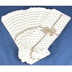 100 Silver Bow Paper Gift Bags Shopping Tote Sales Bag 4 x 11"