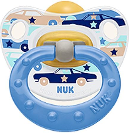 NUK Baby Pacifier 0-6 Months Size 1 Latex Blue Car Boy Soother Newborn 4255-3