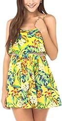 Summer Lace Tropical Print Polyester  Dress