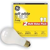 GE 97763 50 Watt-100 Watt-150 Watt 3-Way A21 Light Bulb, Soft White, 12-Pack