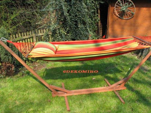 Hängematte 310 cm Eukalyptusholz inkl. Kissenbezug 785