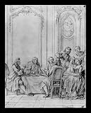 Charles-Nicolas D. J. Cochin (The laughing and the fish) Gold Wood-Mounted Art Poster Print - 13