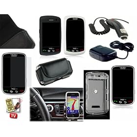 Cell Phone Accessories Bundle for Blackberry Storm 9530 (Includes; Executive Carrying Case with Belt Clip, Rapid Car Charger, Home Wall Charger, Car Vent Holder, Antenna Booster)