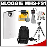 Sony Bloggie MHS-FS1 1080p HD Video Camera Camcorder (White) with LCS-CSU C ....