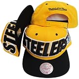 Pittsburgh Steelers Yellow/Black Big Letter Two Tone Plastic Snapback Adjustable Plastic Snap Back Hat / Cap