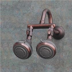 Firstmate ll Oil Rub Bronze Dual Shower Head with Shut Off Valves