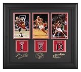 Chicago Bulls Framed Photographs - Derrick Rose, Carlos Boozer, Joakim Noah, 4x6, Facsimile Signatures, Jersey Number Replica Miniatures