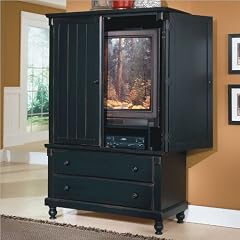 Discount Homelegance Pottery Black TV Armoire
