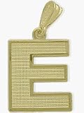 10 Karat Yellow Gold Block Initial E Pendant