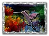 33x24 hummingbird floral metal wall art, modern home decor, wall sculpture