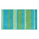 InterDesign Microfiber Stripz Bathroom Shower Accent Rug, 34 x 21, Blue/Green