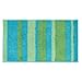 InterDesign Microfiber Stripz Bathroom Shower Accent Rug, 34 x 21, Blue/Green