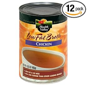 Health Valley Low Fat Broth Chicken No Salt Added, 14.25 Ounce Cans (Pack of 12)