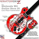 Big Kiss White on Red Skin by WraptorSkinz TM fits Nintendo Wii Guitar Hero ....