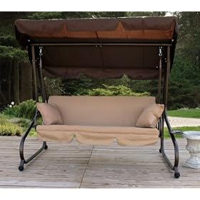 Outdoor Patio Furniture: 3-Seater Hammock Canopy Swing by 