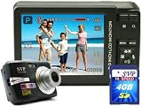 SVP Xthinn-8368 Black 10MP Max 3x Optical Zoom 3 LCD Digital Camera (4GB SVP SDHC Memory Card Included)