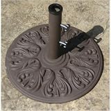 40 lb European Patio Umbrella Stand Base: Bronze