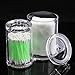 INTBUYING Acrylic Clear Cotton Ball and Swab Organizer Holder Container Comestic Makeup Organizer Makeup Brush Holder Bathroom Orgnizer