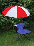 Red/White Clamp On Chair Umbrella for Aluminum or Canvas Folding Chairs