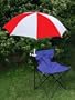 Red/White Clamp On Chair Umbrella for Aluminum or Canvas Folding Chairs