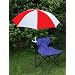 Red/White Clamp On Chair Umbrella for Aluminum or Canvas Folding Chairs