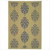Safavieh Courtyard Collection CY2720-3101 Natural and Blue Indoor/ Outdoor Area Rug, 2-Feet by 3-Feet 7-Inch
