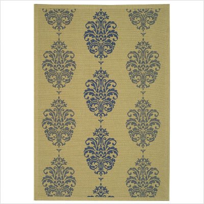 Safavieh Courtyard Collection CY2720-3101 Natural and Blue Indoor/ Outdoor Area Rug, 2-Feet by 3-Feet 7-Inch