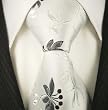 Neckties By Scott Allan, 100% Woven Tie, Silver Floral Neckties for Men