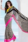 Grey Faux Georgette Saree