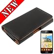 Edle Leder Tasche Seitentasche f�r Samsung Galaxy Note 2 / II N7100 G�rteltasche Quertasche Etui mit G�rtel Clip und Schlaufe in schwarz/ beige - Bi-Color