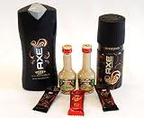 Männergeschenke Set CHOCOLATE MAN mit Axe Temptation Duschgel und Deospray als Partygeschenke und Männertagsgeschenke Set