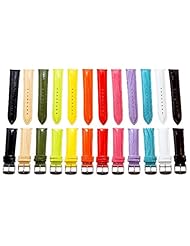 18mm (Set of 12) Lizard Grain Leather Watch Band Strap (Quick Release Pins!) with Stainless Steel Buckle - Fits All Watches!!!
