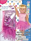 Fiber Craft Springfield Collection Dress-Up Tutu Outfit/Pink Leo/Purple Skirt with Sequins/Glitt for Doll