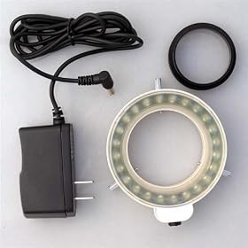 AmScope 48 LED Microscope Ring Light w/ Dimmer + Adapter