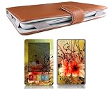 Bundle Monster Barnes & Noble Nook Synthetic Leather Case Cover Jacket + Skin Sticker + Screen Protector Ebook Accessories Combo - Fit 3G and Wifi Version