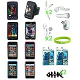 Buy 20-piece FULL ACCESSORY BUNDLE LEATHER SKIN CASE CAR HOME WALL CHAGER KIT for Apple iPod Touch... 