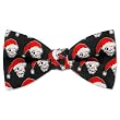 Men's Santa Skulls Pretied Silk Bowtie by Wild Ties in Black