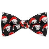 Men's Santa Skulls Pretied Silk Bowtie by Wild Ties in Black