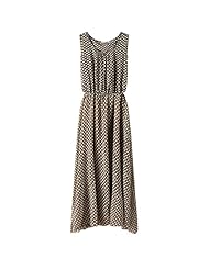 Dots Print Chiffon/Polyester Sleeveless Party Dress 