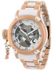 Invicta Womens 11527 Russian Diver Grey and Brown Camouflage Dial 18k Rose Gold Ion-Plated Stainless Steel Watch