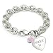 Sweet 16 Designer Inspired Silver Heart and Cupcake Charm Bracelet